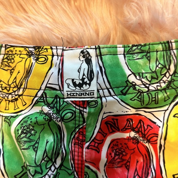 Hinano Tahiti Colorful Caribbean Surf Board Shorts Swim Trunks Size 33 - Picture 3 of 6